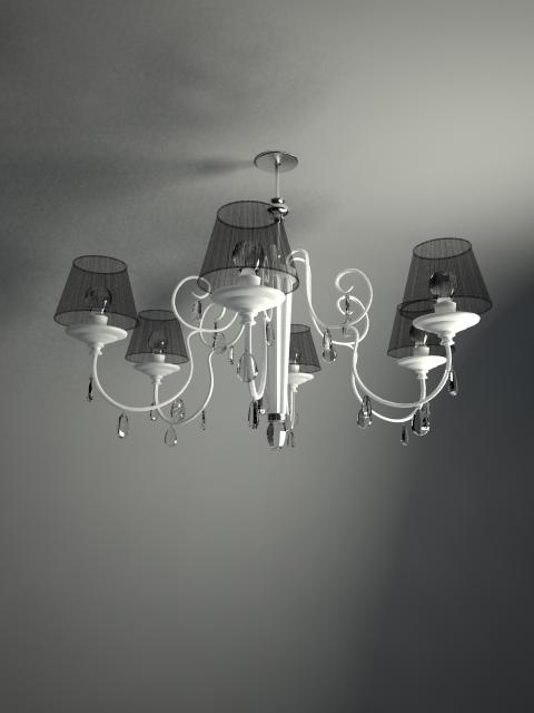 Cristal blanco Europea lmpara colgante modelos en 3D (incluyendo materiales)
