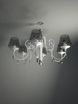 Cristal blanco Europea lmpara colgante modelos en 3D (incluyendo materiales)