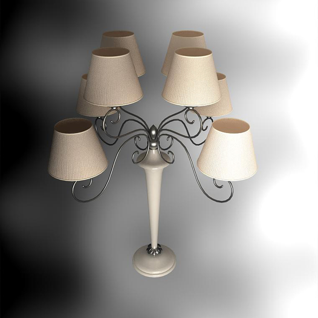 Jardn de estilo europeo multi-casquillo de la lmpara Modelo en 3D
