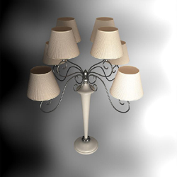 Jardn de estilo europeo multi-casquillo de la lmpara Modelo en 3D