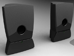 Modelo 3D de un amplificador pequeño altavoz