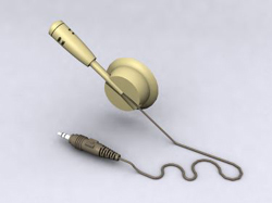 Modelo en 3D del auricular viene con micrfono