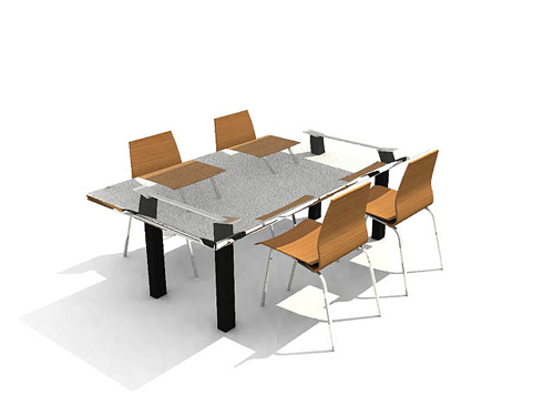 Modelo en 3D de la solemne cena de negocios
