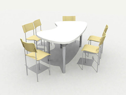 Modelo 3D de un clido hogar mesas de comedor y sillas