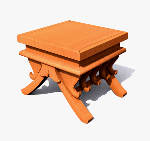 De madera maciza cuadrada Mesa de Modelo en 3D de Arte
