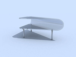 Vidrio blanco Mesa de Modelo en 3D de la Moda