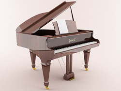 Brown gran piano en 3D basado en modelos