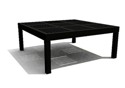 Modelo 3D de un negro mesa de madera caf cuadrados