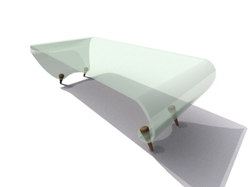 Modelo en 3D de la nueva mesa de caf verde de vidrio