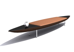 Modelo en 3D de la tabla de madera del barco de tipo