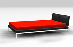 Modelo en 3D de Deep cama rojo negro