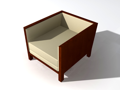 Modelos 3D de sof slida estructura de madera

