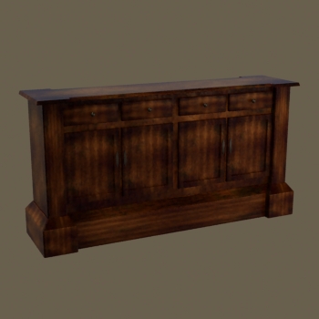 Modelo en 3D de madera retro Europea contra
