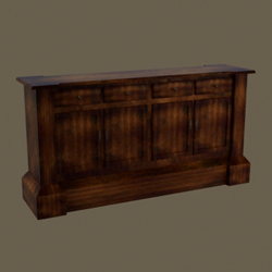 Modelo en 3D de madera retro Europea contra