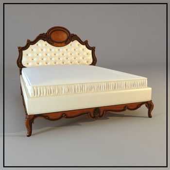Europea blanco tallado en madera de doble modelos 3D
