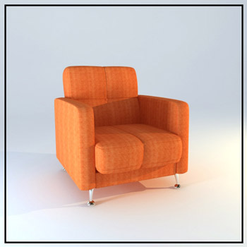 Naranja silla de tela modelo 3D nica
