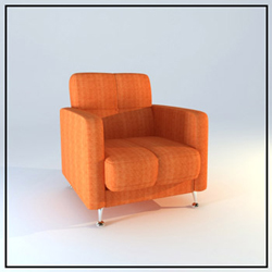 Naranja silla de tela modelo 3D nica