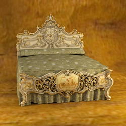 De estilo europeo de cama de lujo modelo 3D de la madera