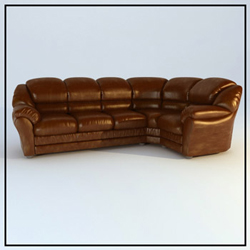 Retro sof de cuero marrn modelo 3D de
