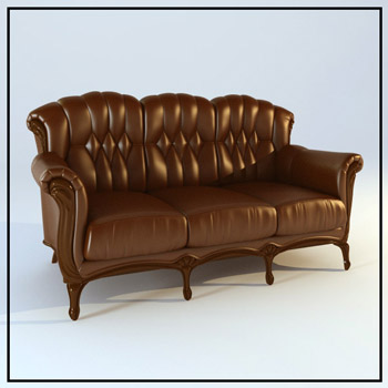 Sof de cuero Modelo Europeo 3D
