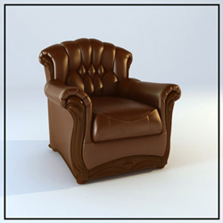 De estilo europeo silln de cuero Modelo en 3D