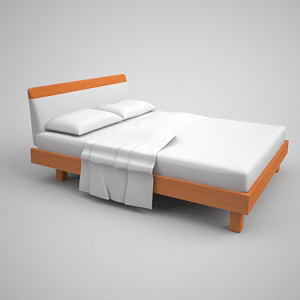 Simple modelo 3D de colchones Simmons cama de madera

