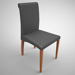 3D con un modelo simple de la nica silla de madera
