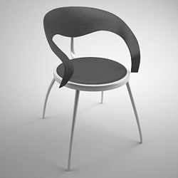 Modelo 3D de la simplicidad elegante silln