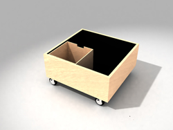 Mesa de madera de caf al estilo chino con ruedas