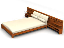 Moderno camas de madera tradicional