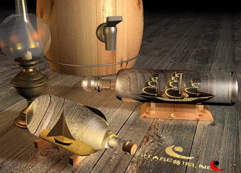 Barril, modelo botella escena