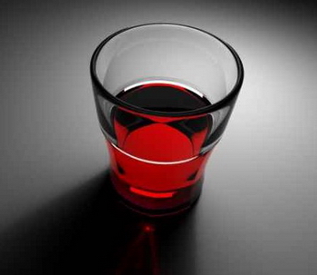 vidrio transparente vino tinto
