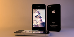 Apple cuarta generacin telfono delgado negro