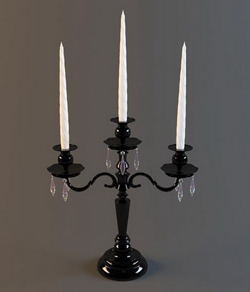 Elegante candelabro negro al estilo europeo