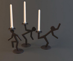 Curiosas candelabro forma negro
