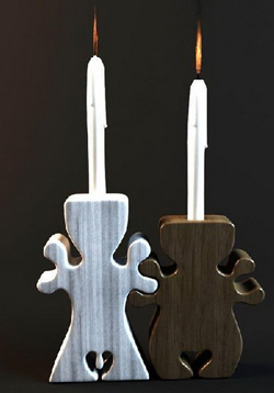 Negro y candelabros de madera blanca de estilo chino