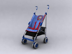 Mano ruedas coche azul