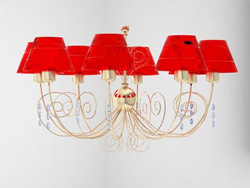 Europea Araña de estilo metal rojo