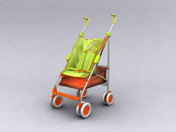 Verde de la rueda a mano coches de niños