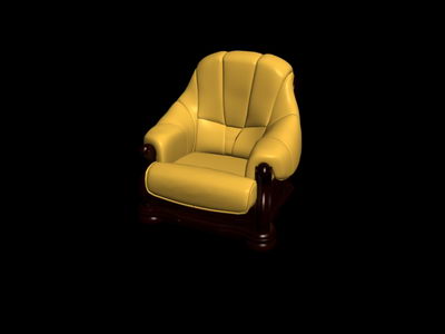 Ningn material amarillo modelo 3D nica del viejo sof