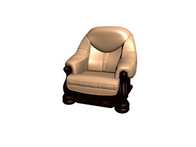 Ningn material de cama individuales de cuero antiguo modelo 3D