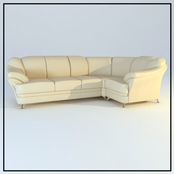 Piel beige sof de la esquina
