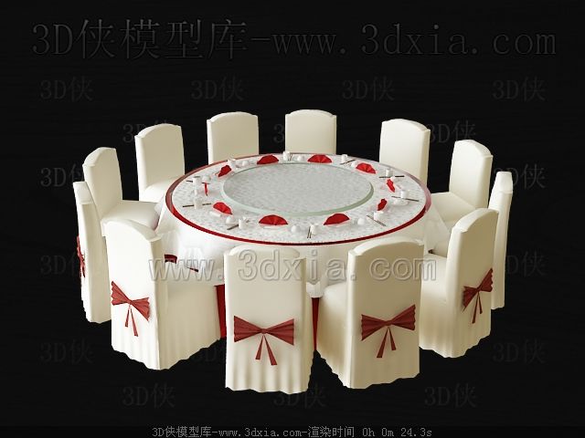 Boda utilizados mesa redonda y sillas 3d model download,free 3d ... Mesas redondas con sillas