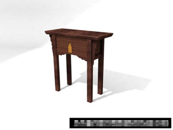 Modelo 3D del gabinete chino de madera retro