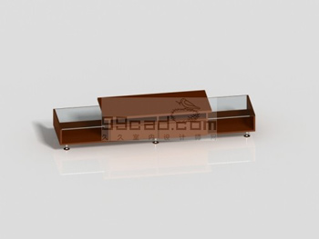 TV de madera oscura del gabinete de modelos en 3D