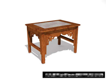 Modelo 3D del banco de madera de China
