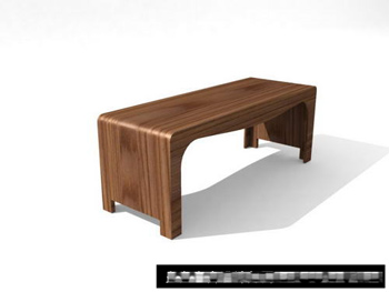 Modelos 3D de pequeño banco de madera del arte