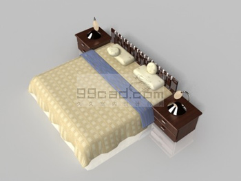 Inicio sencilla Cama Modelo 3D Descargar