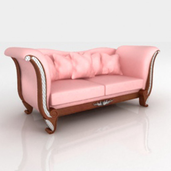 Europea gente guapa sof rosa modelo 3D