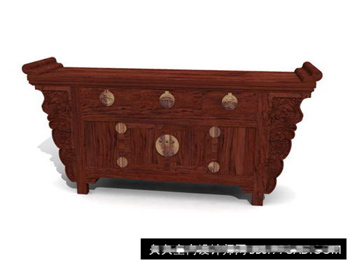 Modelo 3D de los chinos gabinetes de madera slida retro